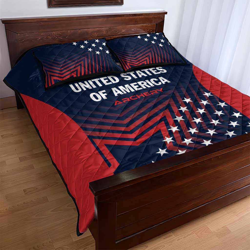 Personalized USA 2025 Archery Quilt Bed Set Aim Shoot Win