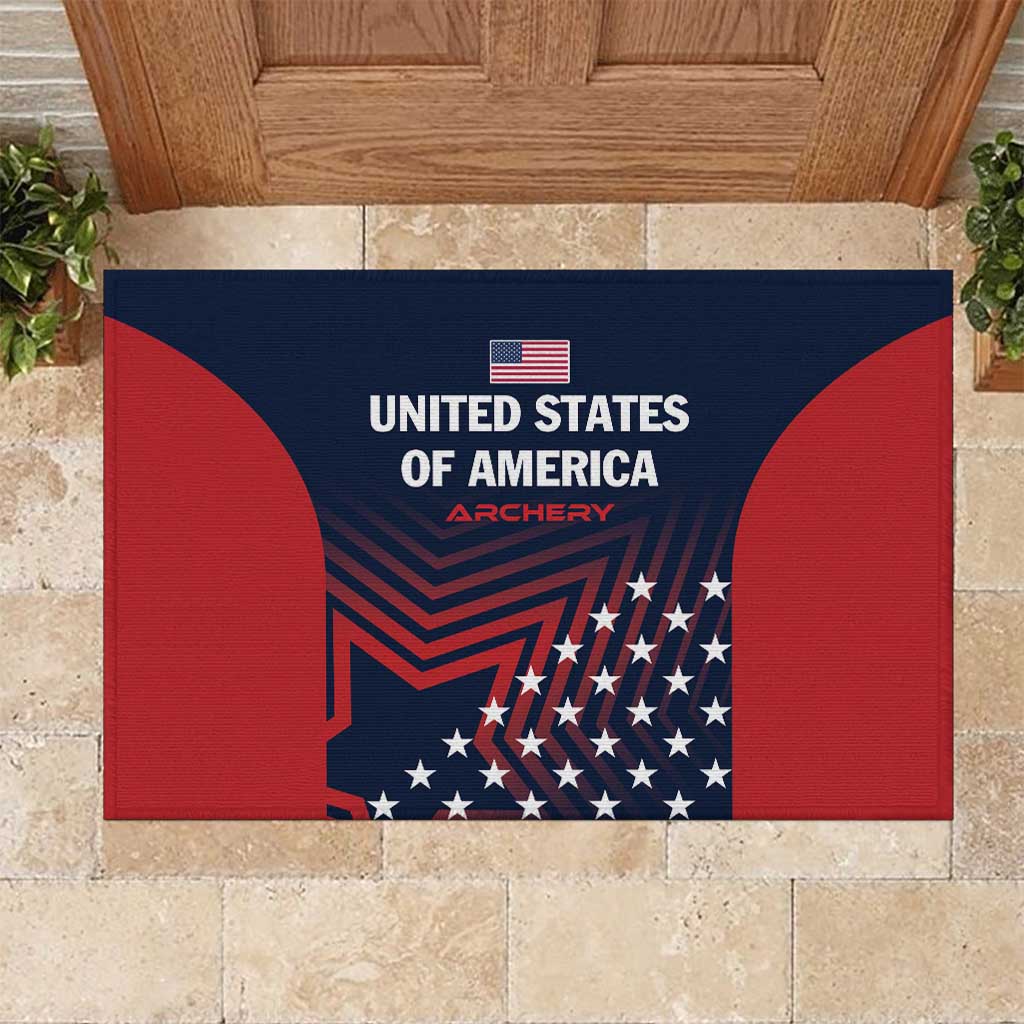Personalized USA 2025 Archery Rubber Doormat Aim Shoot Win