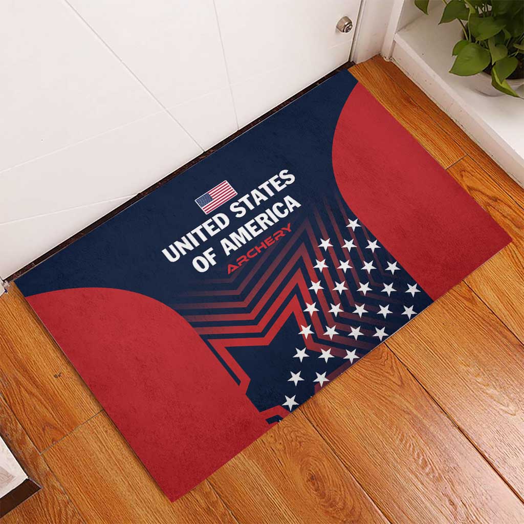 Personalized USA 2025 Archery Rubber Doormat Aim Shoot Win