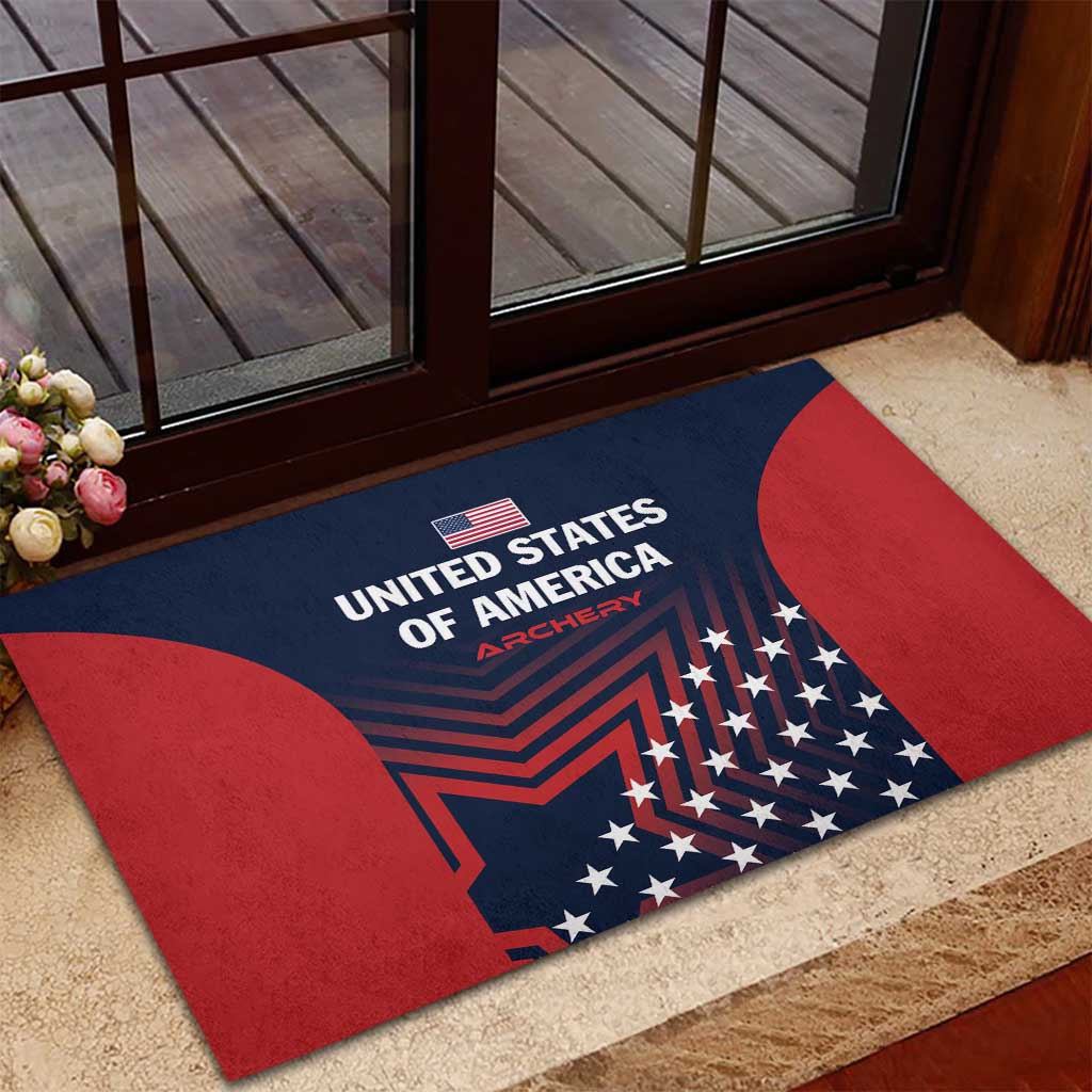 Personalized USA 2025 Archery Rubber Doormat Aim Shoot Win