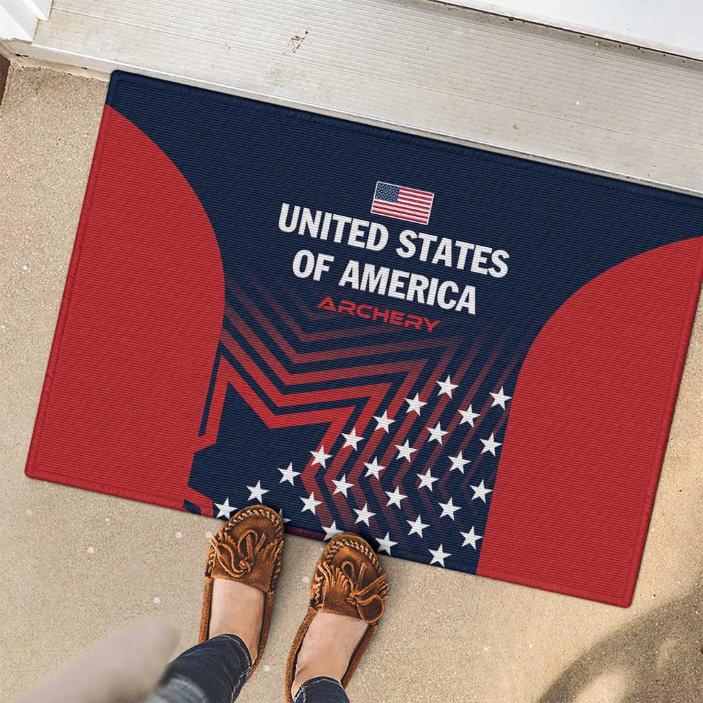 Personalized USA 2025 Archery Rubber Doormat Aim Shoot Win