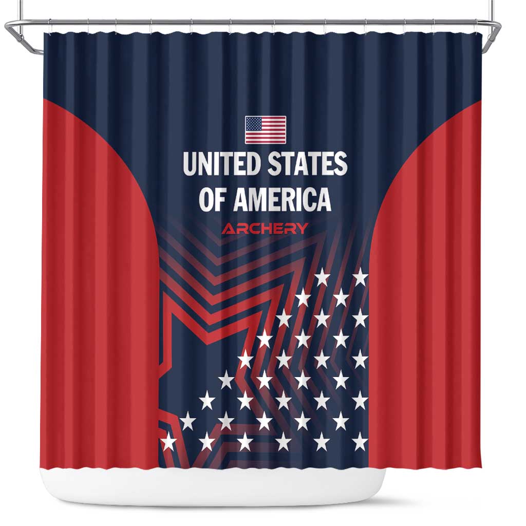 Personalized USA 2025 Archery Shower Curtain Aim Shoot Win