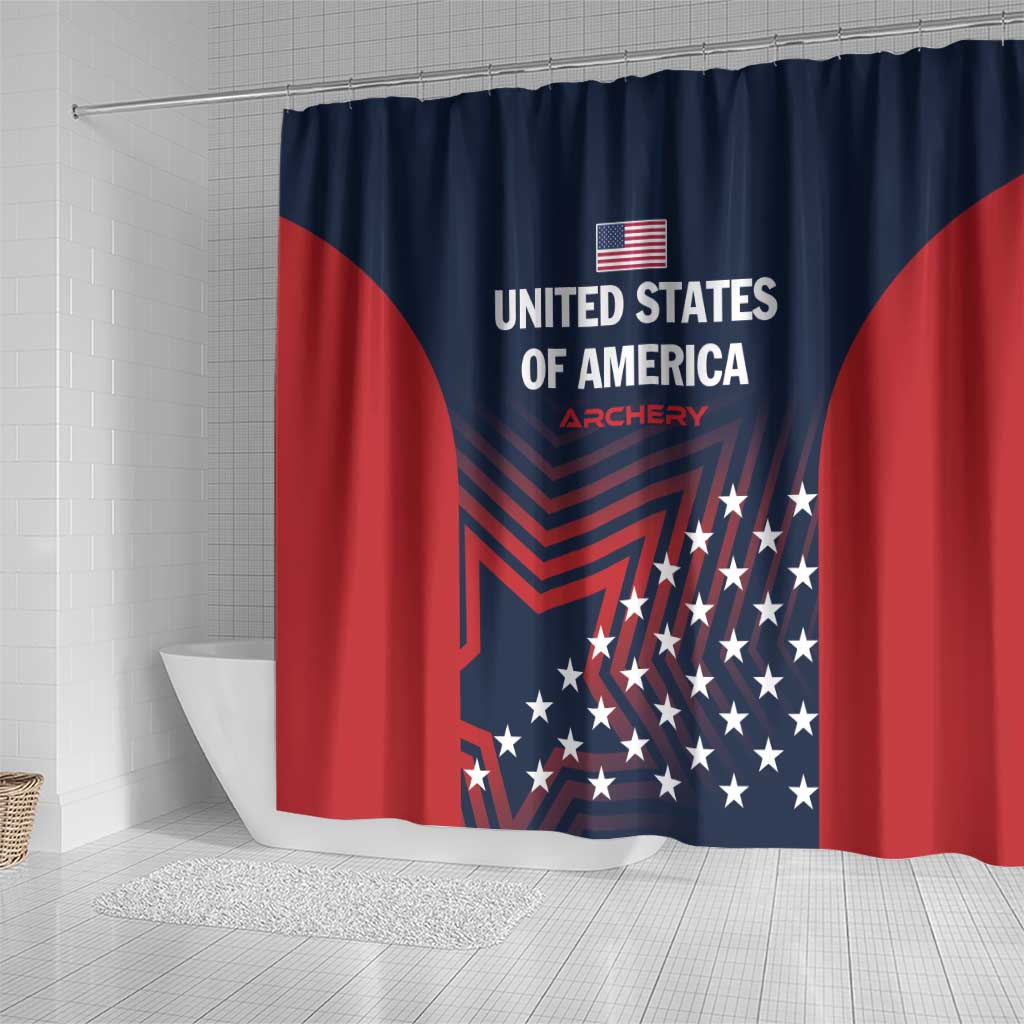 Personalized USA 2025 Archery Shower Curtain Aim Shoot Win