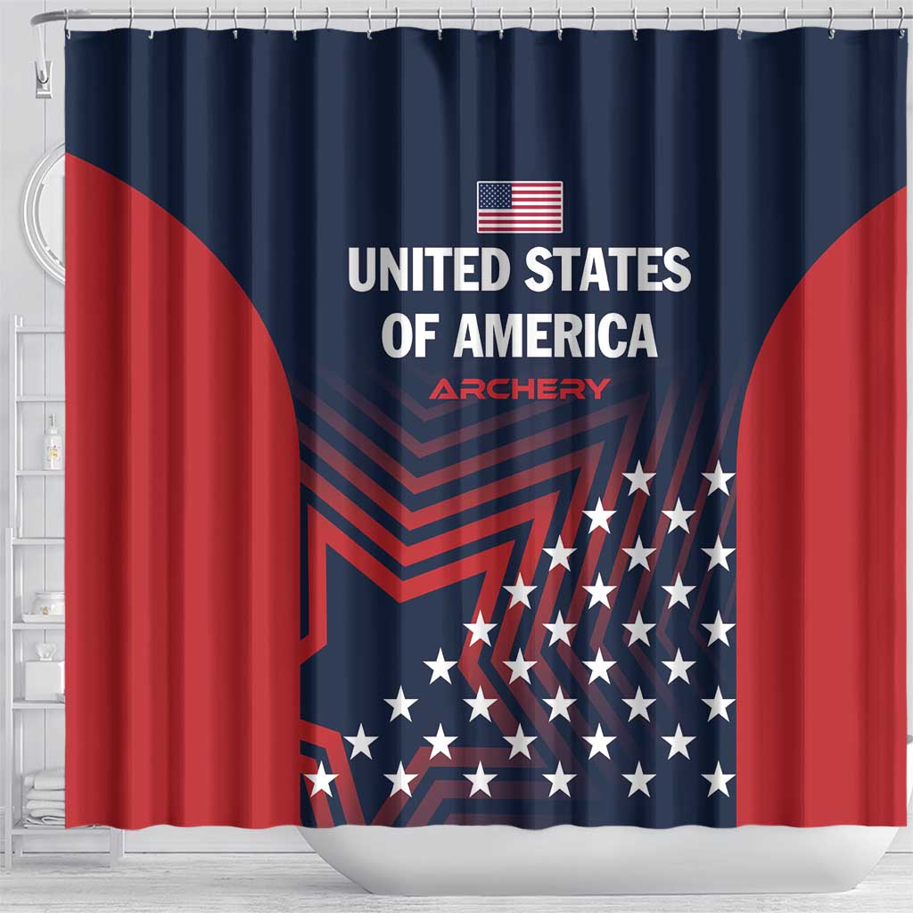 Personalized USA 2025 Archery Shower Curtain Aim Shoot Win