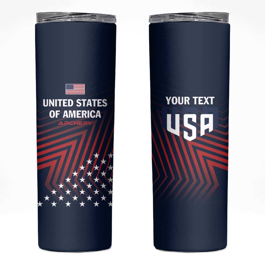 Personalized USA 2025 Archery Skinny Tumbler Aim Shoot Win