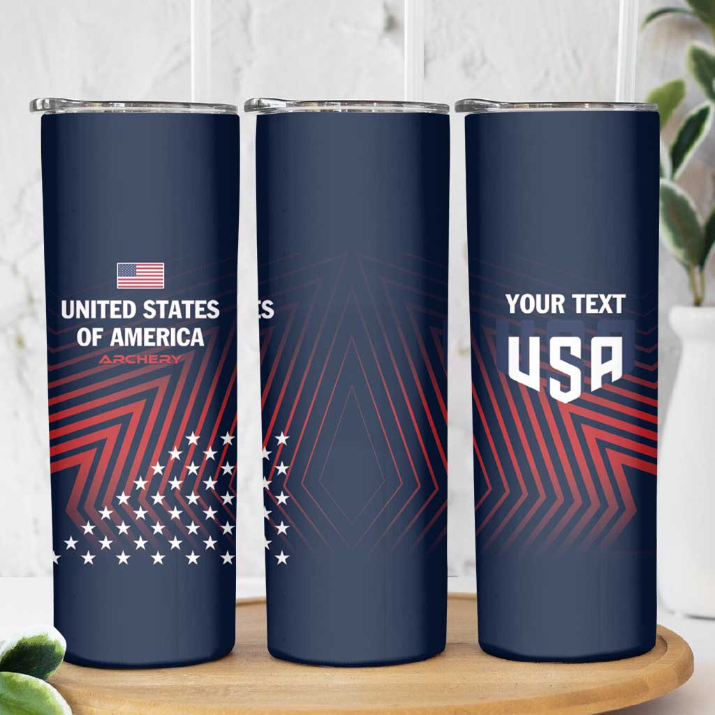 Personalized USA 2025 Archery Skinny Tumbler Aim Shoot Win