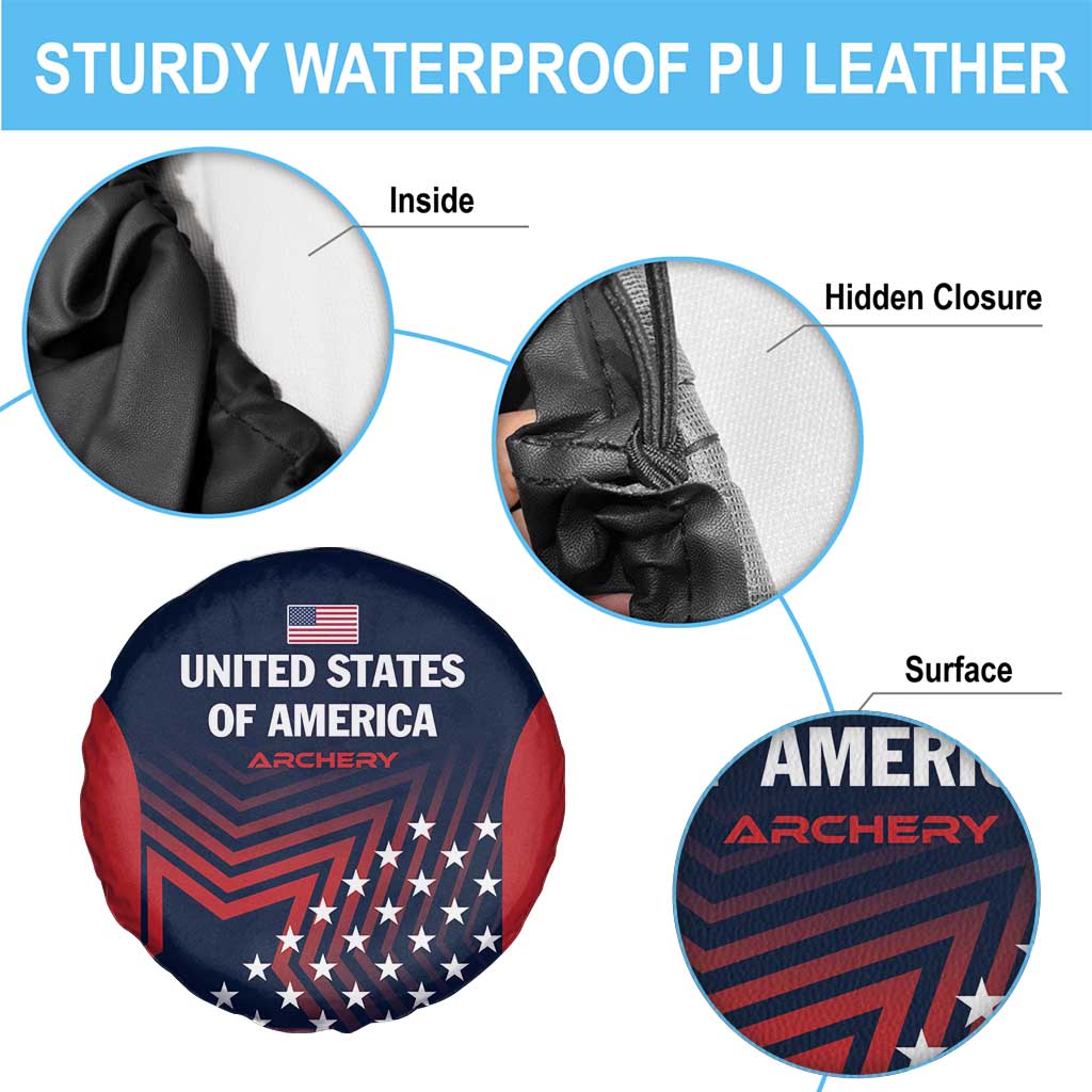 Personalized USA 2025 Archery Spare Tire Cover Aim Shoot Win