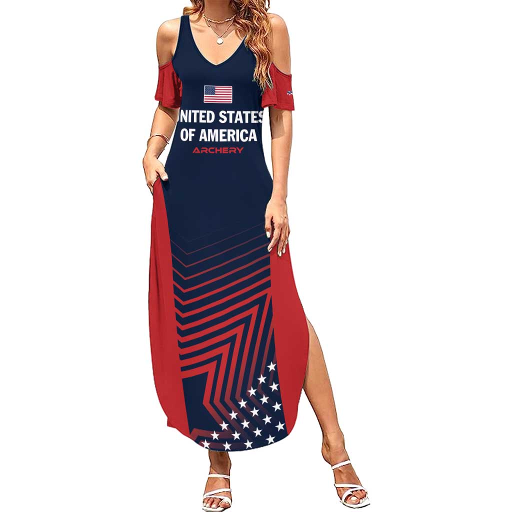 Personalized USA 2025 Archery Summer Maxi Dress Aim Shoot Win