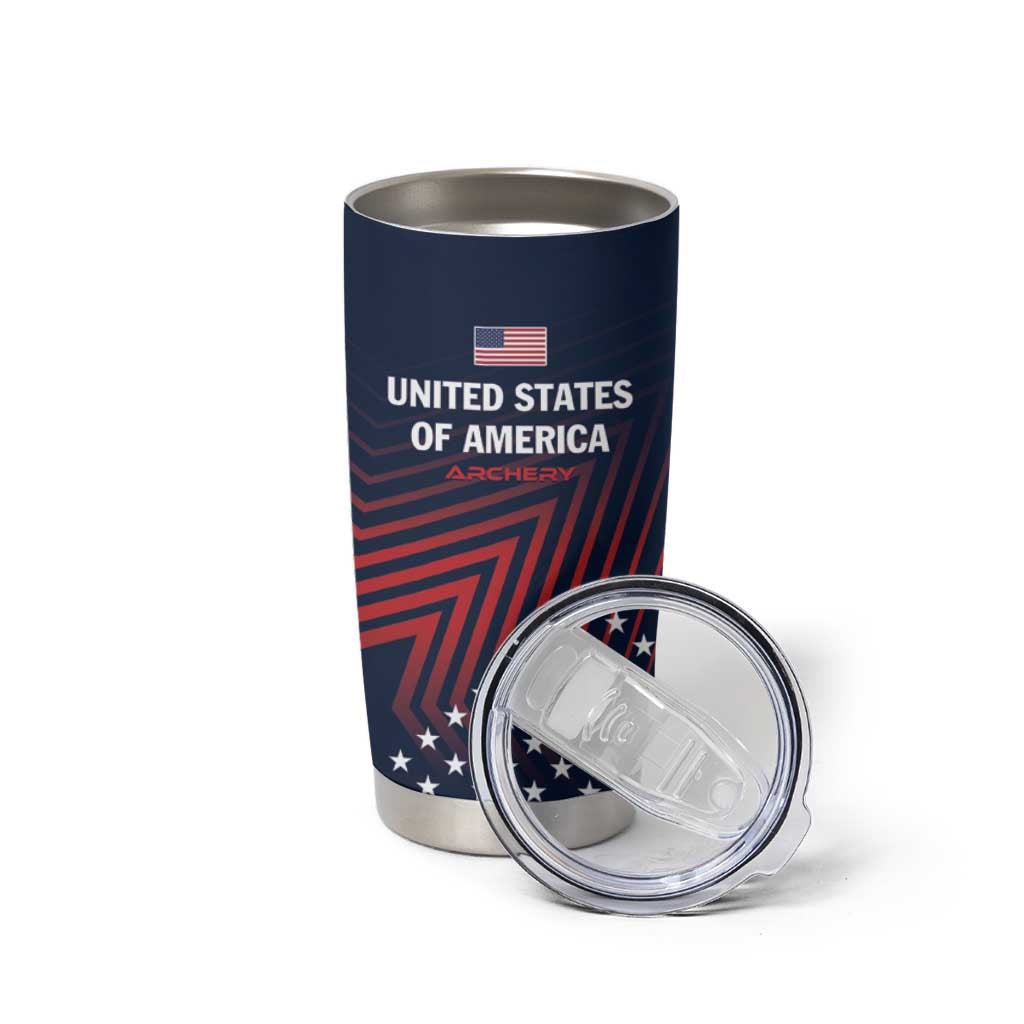 Personalized USA 2025 Archery Tumbler Cup Aim Shoot Win