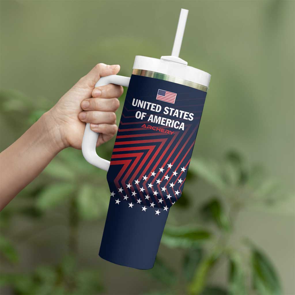 Personalized USA 2025 Archery Tumbler With Handle Aim Shoot Win