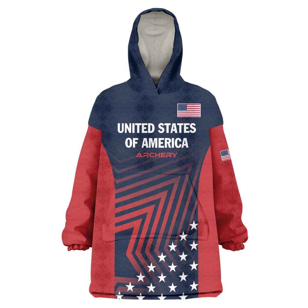 Personalized USA 2025 Archery Wearable Blanket Hoodie Aim Shoot Win