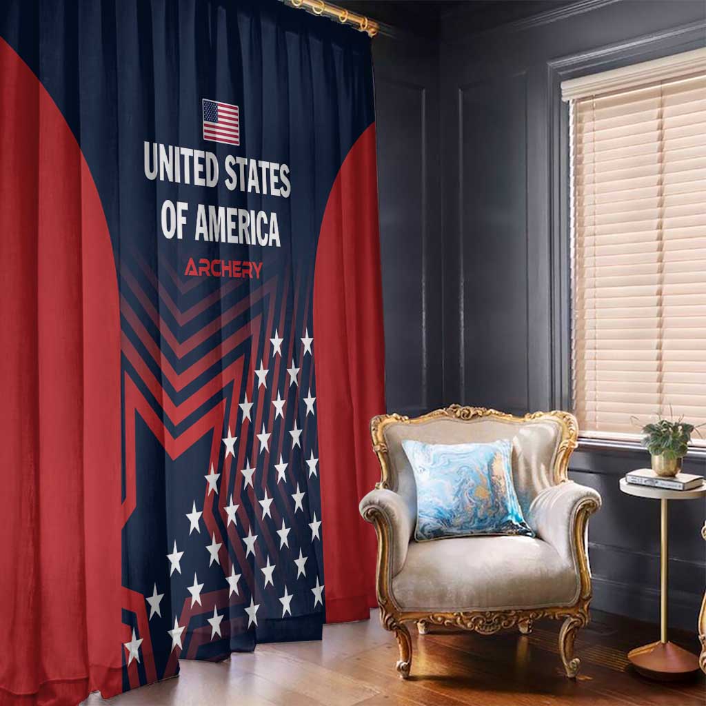 Personalized USA 2025 Archery Window Curtain Aim Shoot Win