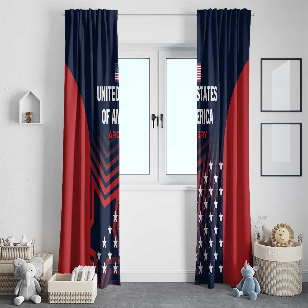 Personalized USA 2025 Archery Window Curtain Aim Shoot Win