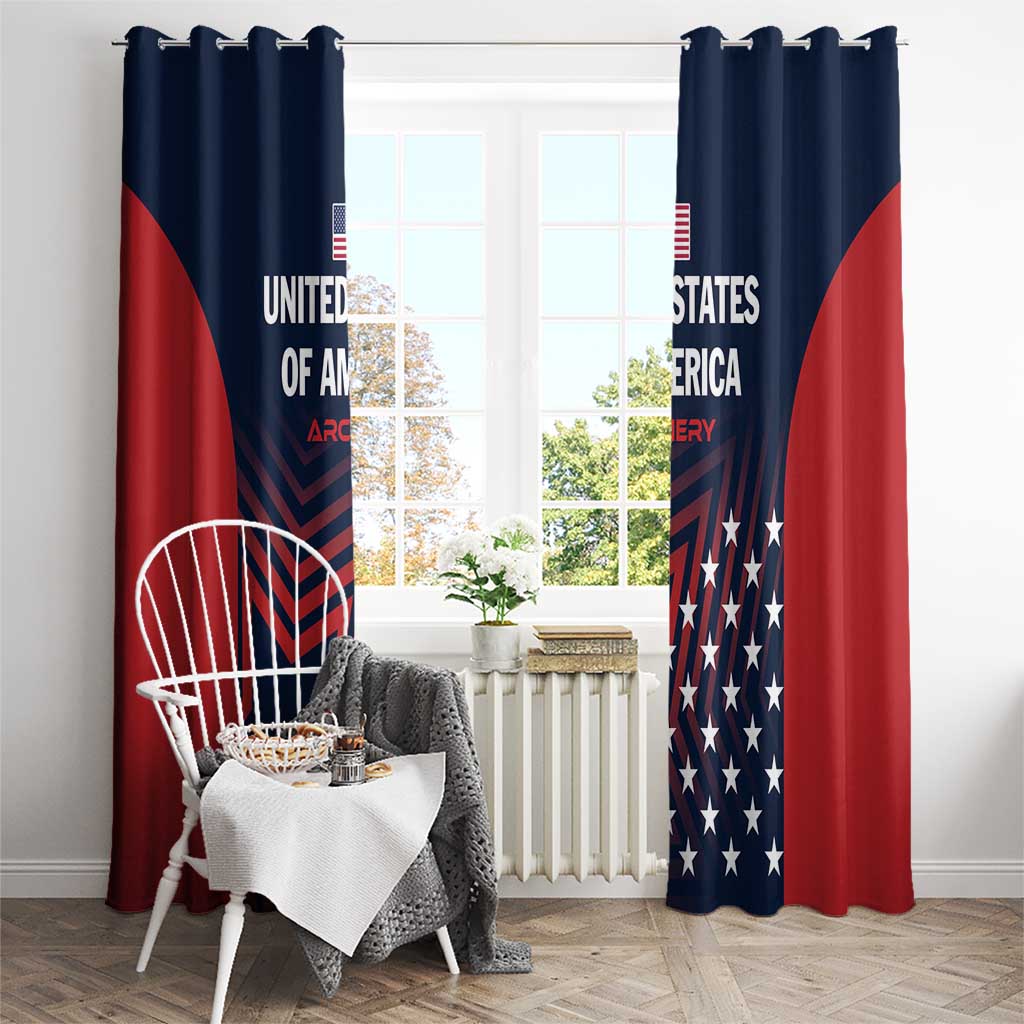 Personalized USA 2025 Archery Window Curtain Aim Shoot Win
