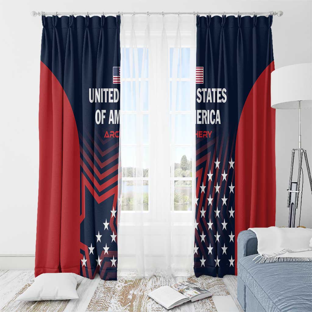 Personalized USA 2025 Archery Window Curtain Aim Shoot Win