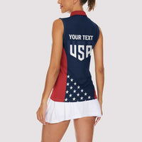 Personalized USA 2025 Archery Women Sleeveless Polo Shirt Aim Shoot Win