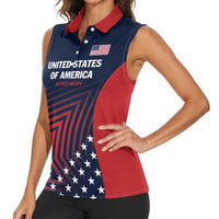 Personalized USA 2025 Archery Women Sleeveless Polo Shirt Aim Shoot Win