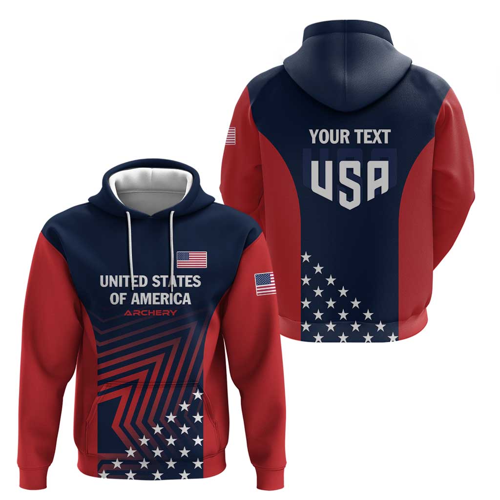 Personalized USA 2025 Archery Zip Hoodie Aim Shoot Win