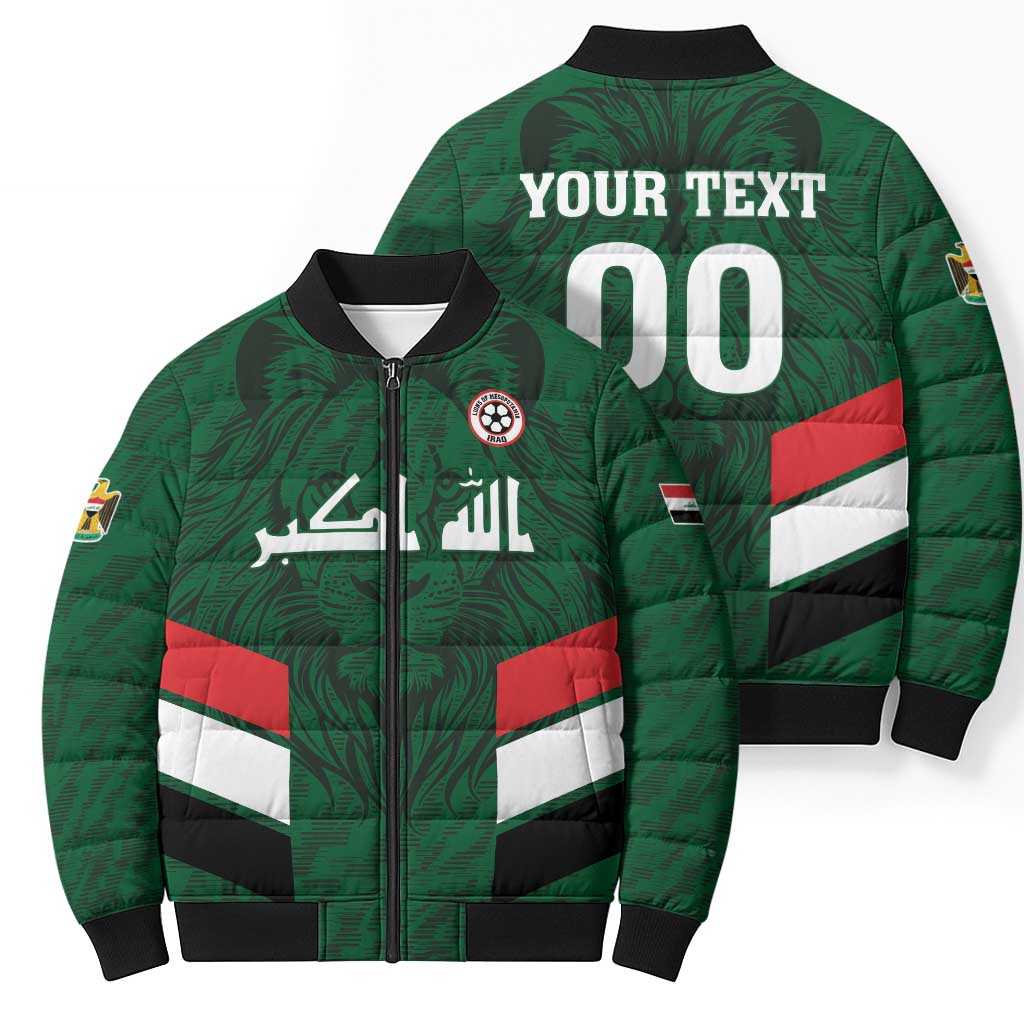 Custom Football 2026 Iraq Bomber Puffer Jacket Go Lions of Mesopotamia