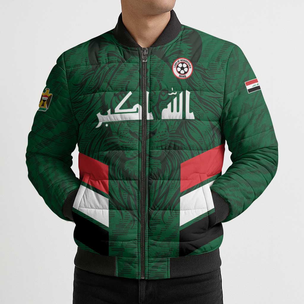 Custom Football 2026 Iraq Bomber Puffer Jacket Go Lions of Mesopotamia