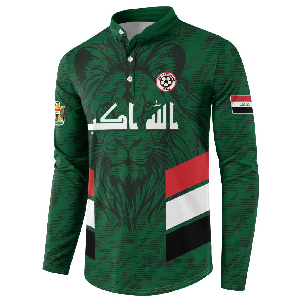 Custom Football 2026 Iraq Button Sweatshirt Go Lions of Mesopotamia