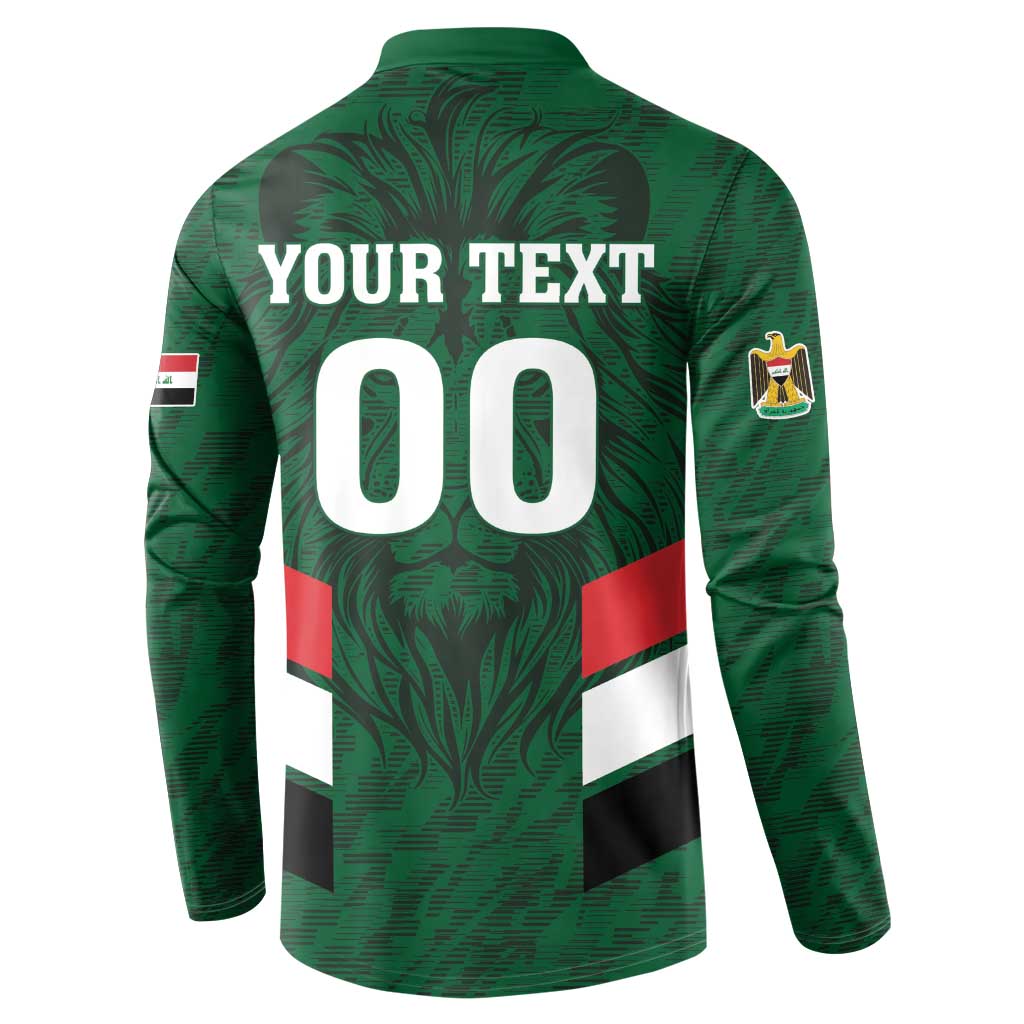 Custom Football 2026 Iraq Button Sweatshirt Go Lions of Mesopotamia