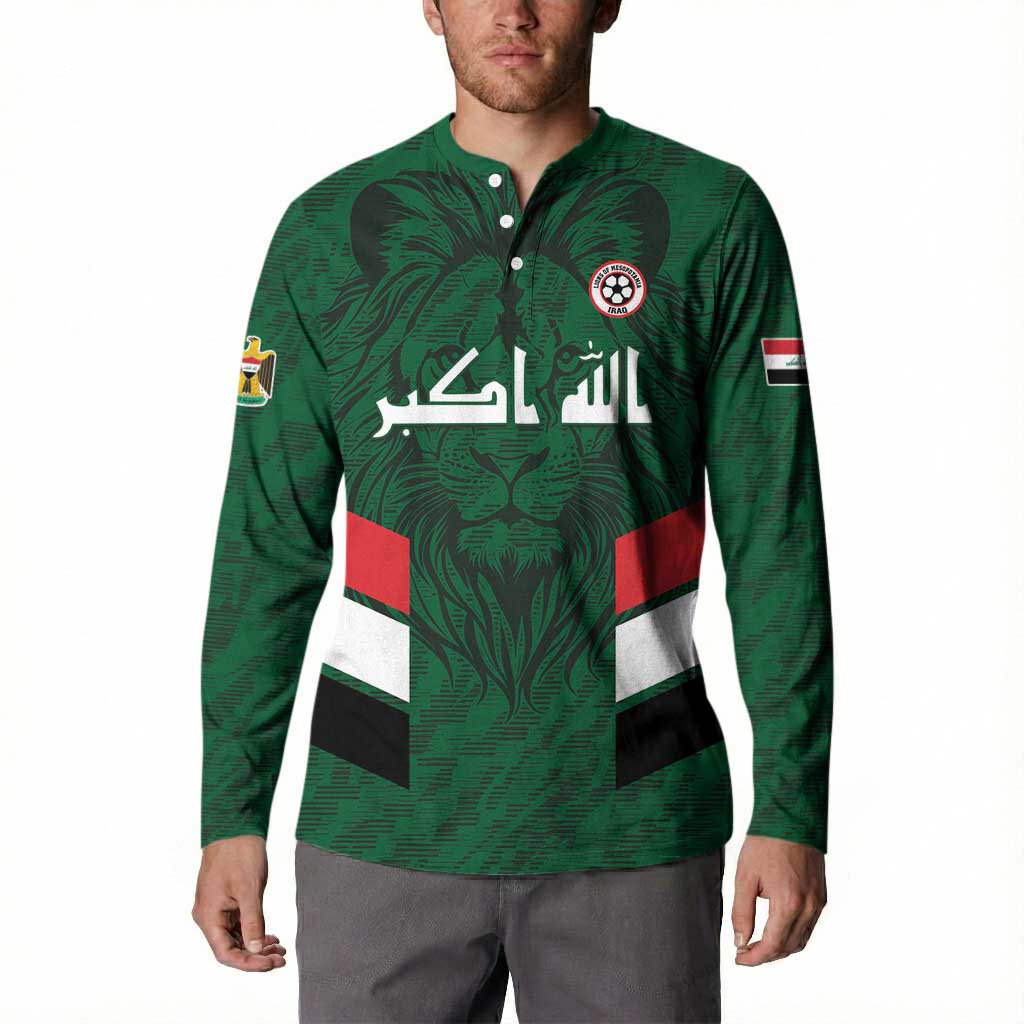 Custom Football 2026 Iraq Button Sweatshirt Go Lions of Mesopotamia