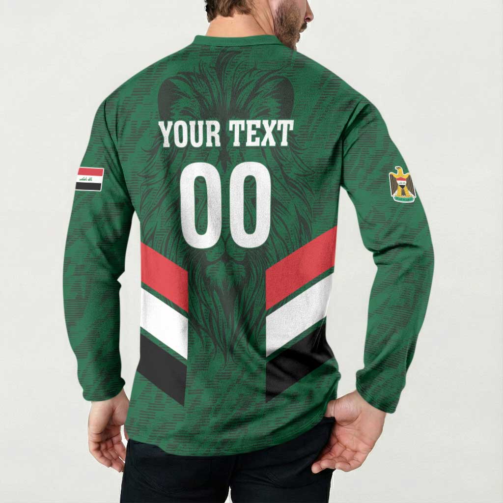 Custom Football 2026 Iraq Button Sweatshirt Go Lions of Mesopotamia