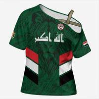 Custom Football 2026 Iraq Cross Shoulder Shirt Go Lions of Mesopotamia