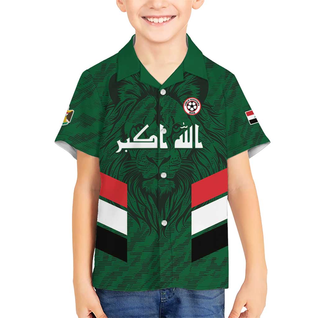 Custom Football 2026 Iraq Kid Hawaiian Shirt Go Lions of Mesopotamia