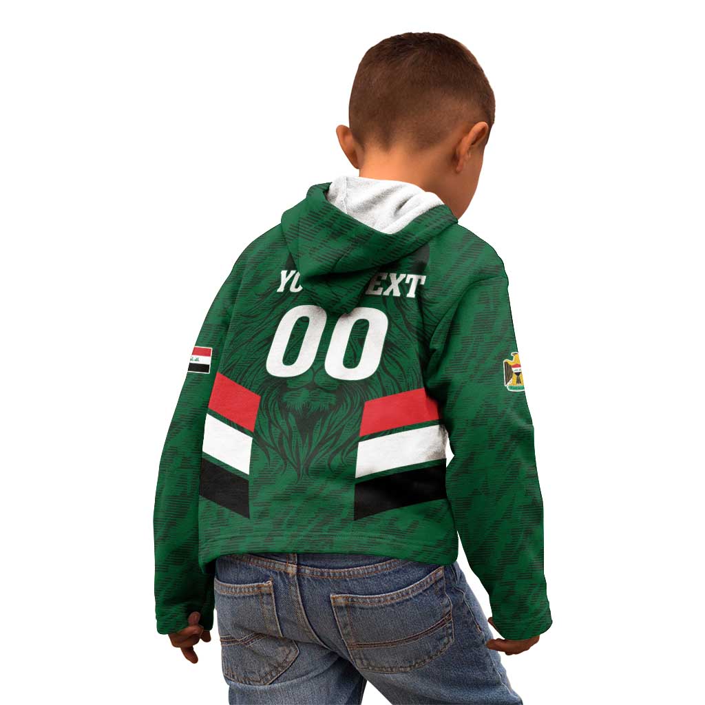 Custom Football 2026 Iraq Kid Hoodie Go Lions of Mesopotamia