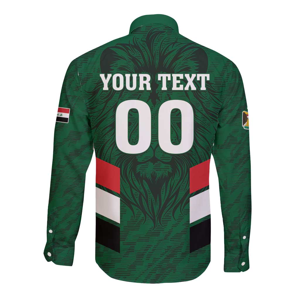 Custom Football 2026 Iraq Long Sleeve Button Shirt Go Lions of Mesopotamia