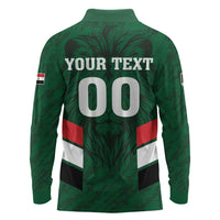 Custom Football 2026 Iraq Long Sleeve Polo Shirt Go Lions of Mesopotamia