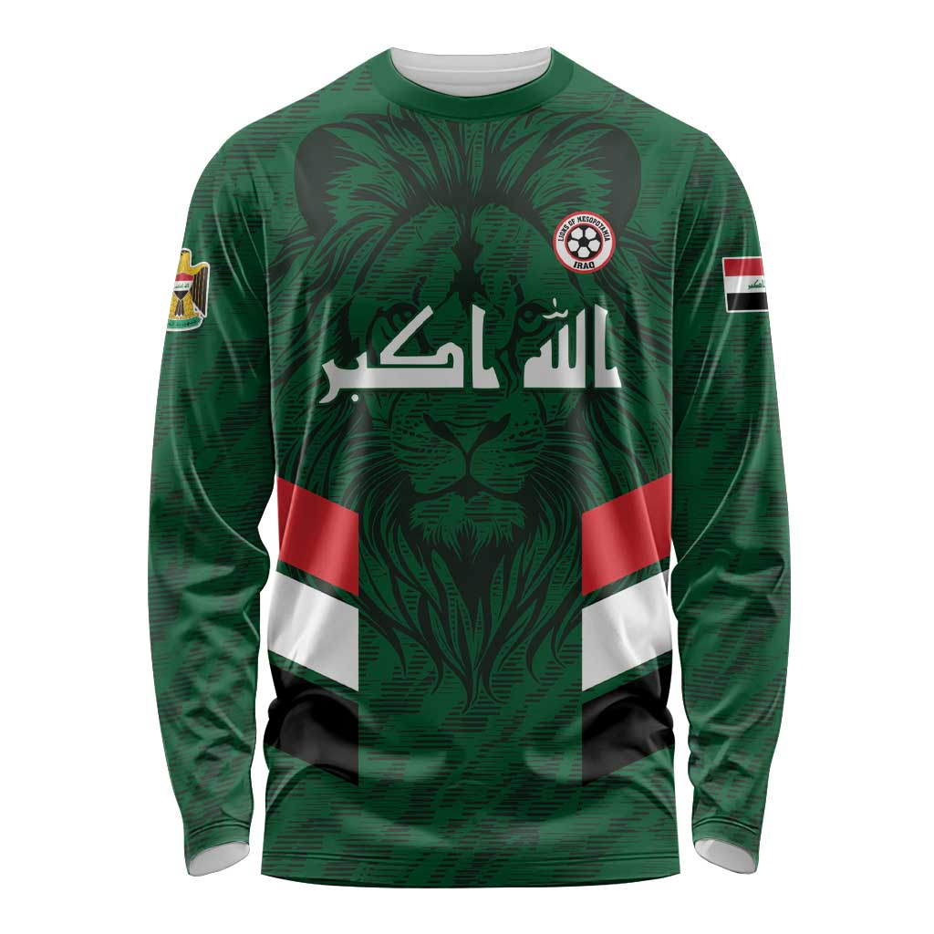 Custom Football 2026 Iraq Long Sleeve Shirt Go Lions of Mesopotamia