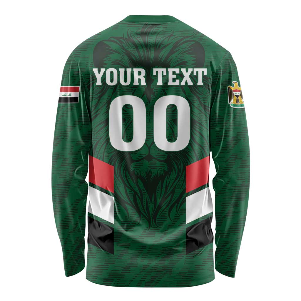 Custom Football 2026 Iraq Long Sleeve Shirt Go Lions of Mesopotamia