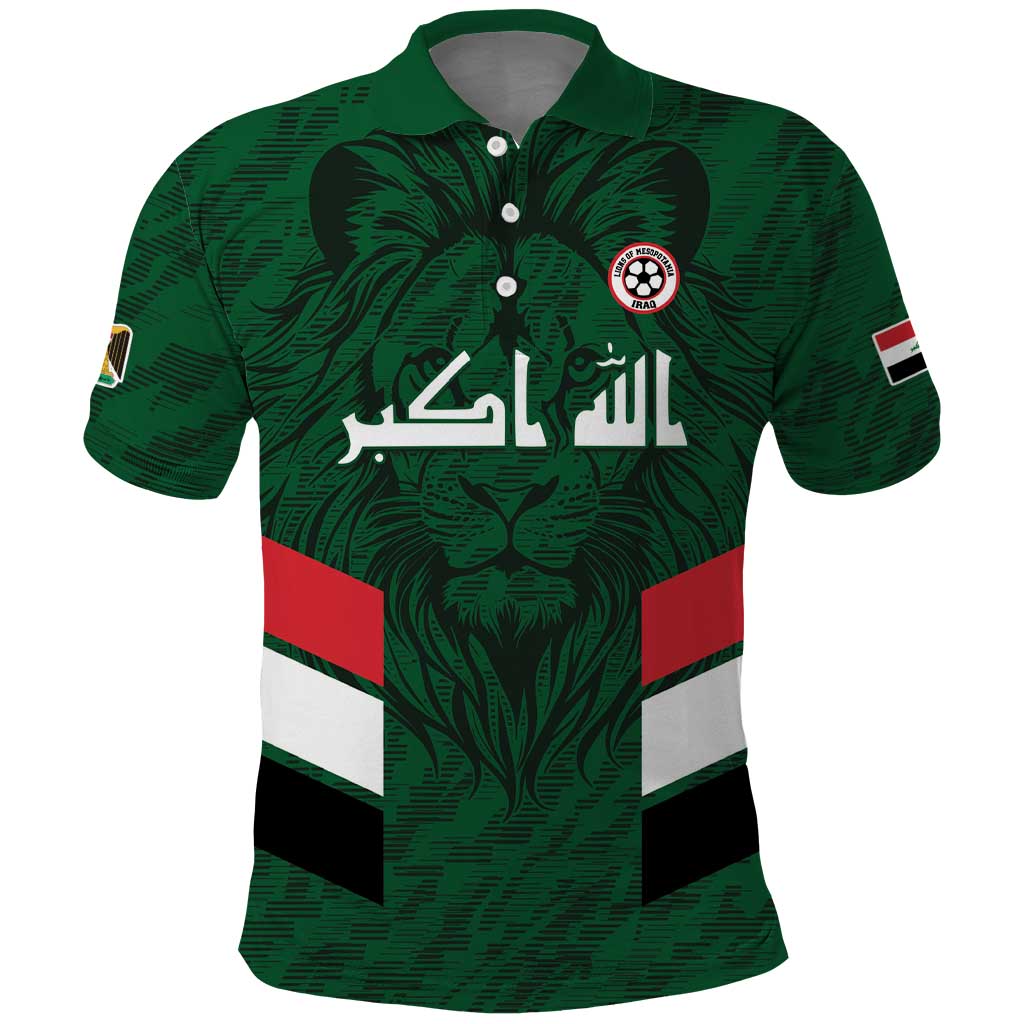 Custom Football 2026 Iraq Polo Shirt Go Lions of Mesopotamia