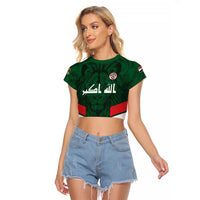 Custom Football 2026 Iraq Raglan Cropped T Shirt Go Lions of Mesopotamia