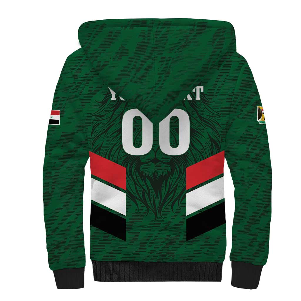Custom Football 2026 Iraq Sherpa Hoodie Go Lions of Mesopotamia