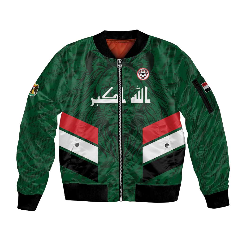 Custom Football 2026 Iraq Sleeve Zip Bomber Jacket Go Lions of Mesopotamia