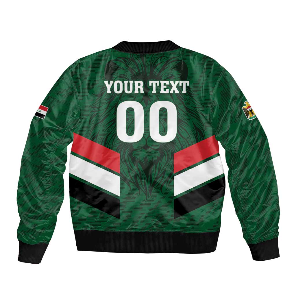 Custom Football 2026 Iraq Sleeve Zip Bomber Jacket Go Lions of Mesopotamia