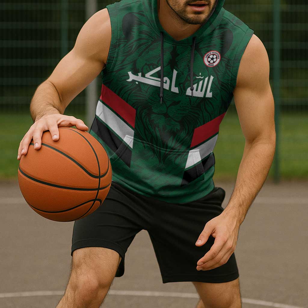 Custom Football 2026 Iraq Sleeveless Hoodie Go Lions of Mesopotamia