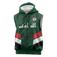 Custom Football 2026 Iraq Sleeveless Zip Hoodie Go Lions of Mesopotamia