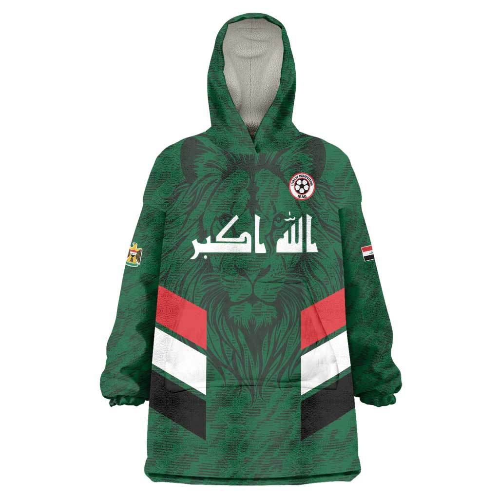 Custom Football 2026 Iraq Wearable Blanket Hoodie Go Lions of Mesopotamia