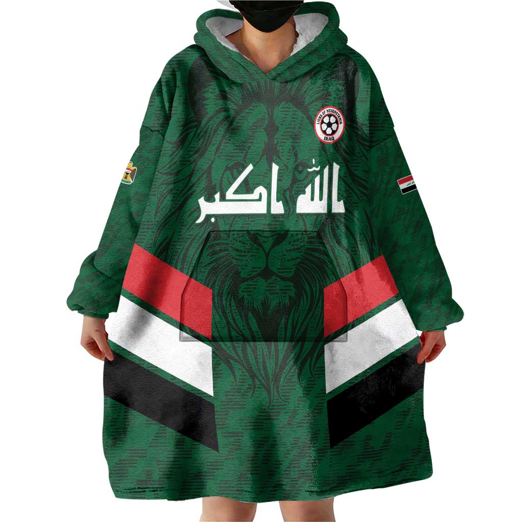 Custom Football 2026 Iraq Wearable Blanket Hoodie Go Lions of Mesopotamia
