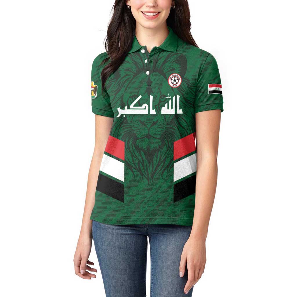 Custom Football 2026 Iraq Women Polo Shirt Go Lions of Mesopotamia