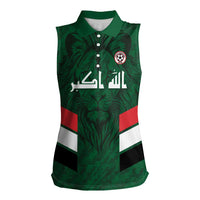 Custom Football 2026 Iraq Women Sleeveless Polo Shirt Go Lions of Mesopotamia