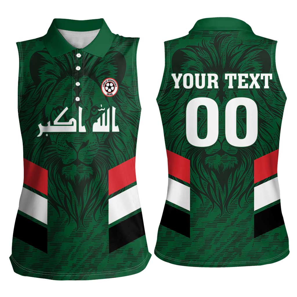 Custom Football 2026 Iraq Women Sleeveless Polo Shirt Go Lions of Mesopotamia