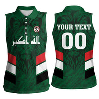 Custom Football 2026 Iraq Women Sleeveless Polo Shirt Go Lions of Mesopotamia