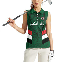 Custom Football 2026 Iraq Women Sleeveless Polo Shirt Go Lions of Mesopotamia