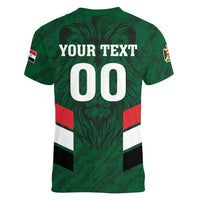 Custom Football 2026 Iraq Women V-Neck T-Shirt Go Lions of Mesopotamia